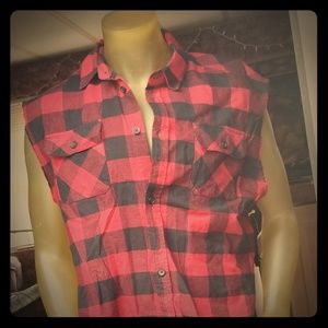 Fear of God - Red Flannel Cutoff